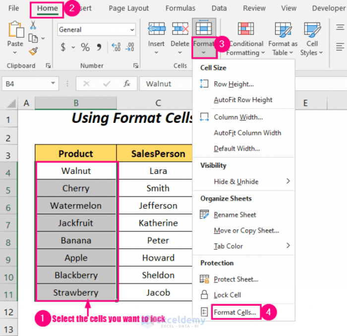 How to Protect Cells without Protecting Sheet in Excel (3 Ways) Lock Cells in Excel