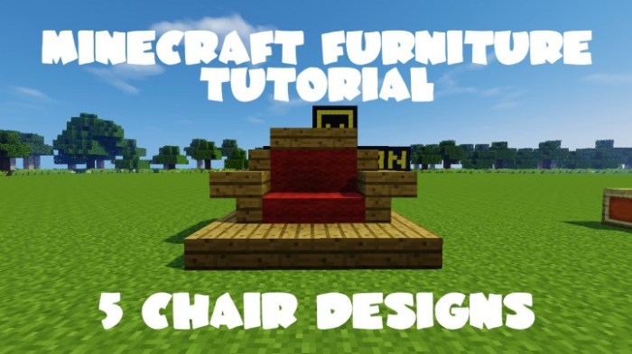 Quick Furniture Tutorial: 5 Chair Designs Minecraft Project Build a Chair in Minecraft