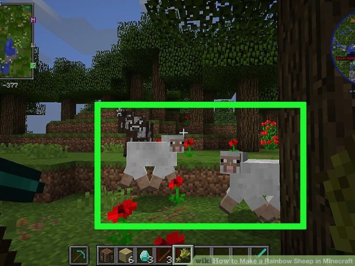 Make a Rainbow Sheep in Minecraft