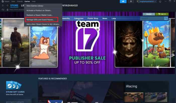 Gift Someone a Game on Steam
