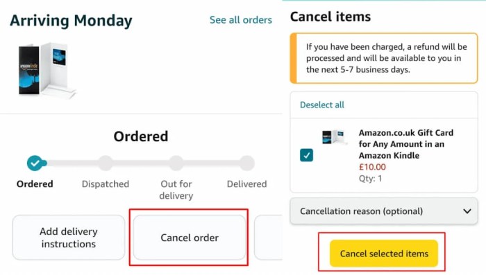 Cancel an Amazon Gift Card Delivery