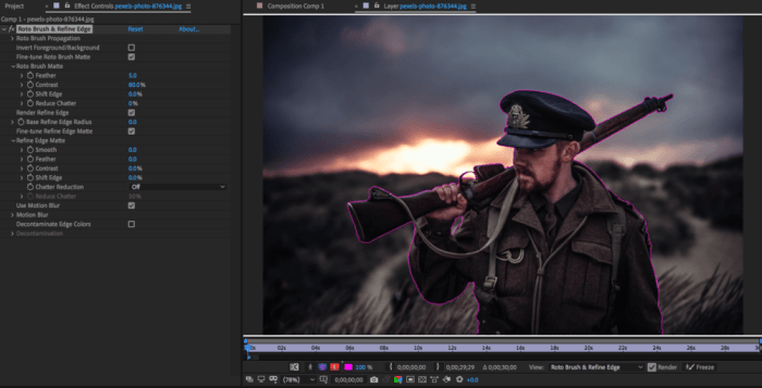 Use the Roto Brush in Adobe AE