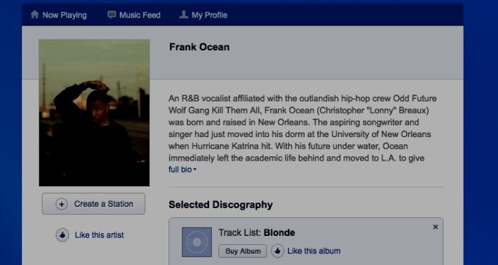 Frank oceans blonde is now on spotify