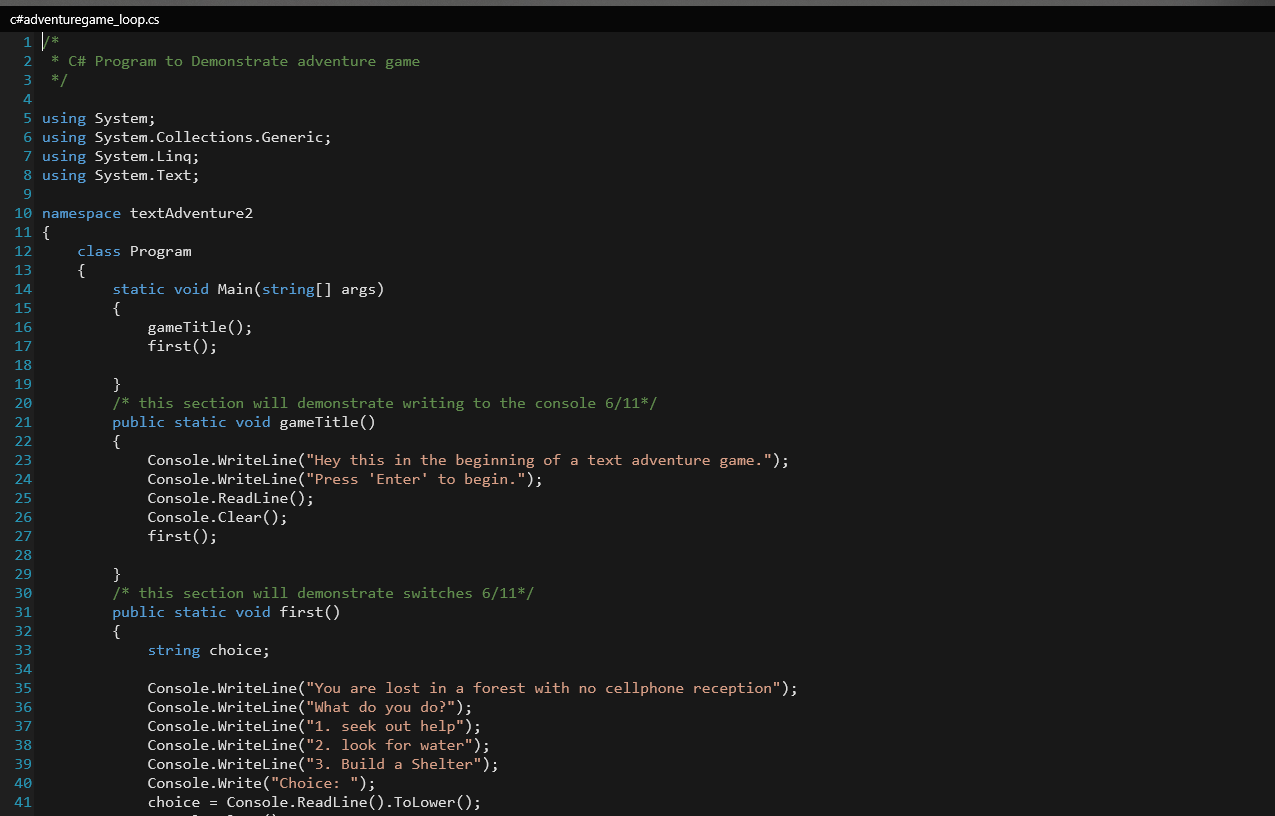 How to create a simple text based game in visual studio — CNM Tech Blog Make a Text Based Game