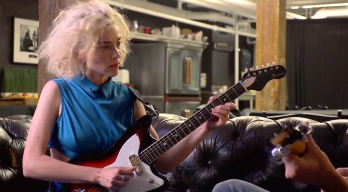 Watch st vincent perform every tear disappears rattlesnake regret at new york fashion week