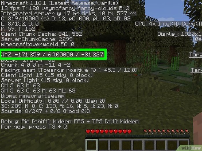 3 Ways to Find Your Coordinates in Minecraft - wikiHow Find Your Coordinates in Minecraft