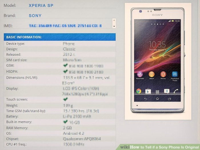 Tell if a Sony Phone Is Original