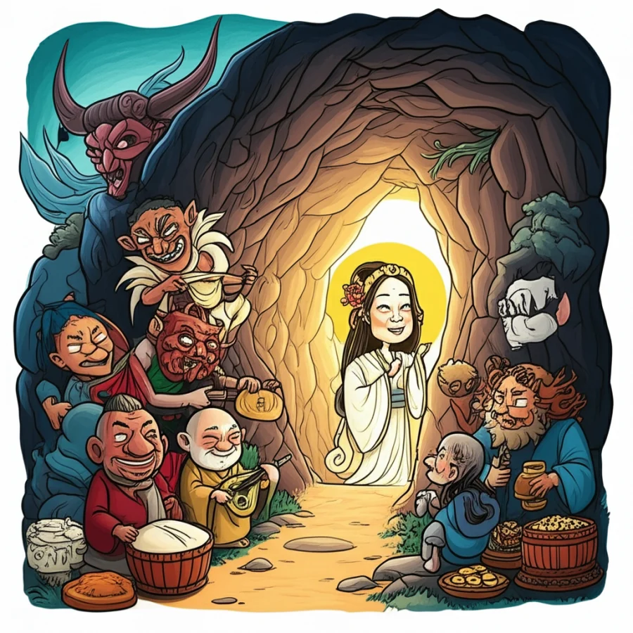 Echoes from the Sunlit Peak: Amaterasu’s Cave and the Whispers of Yomi