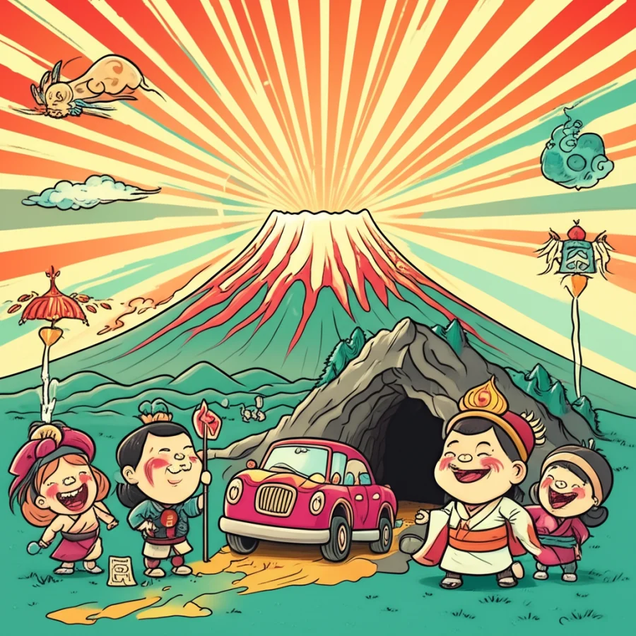 Echoes of Light and Shadow: Amaterasu’s Cave, A Tale from Ancient Japan