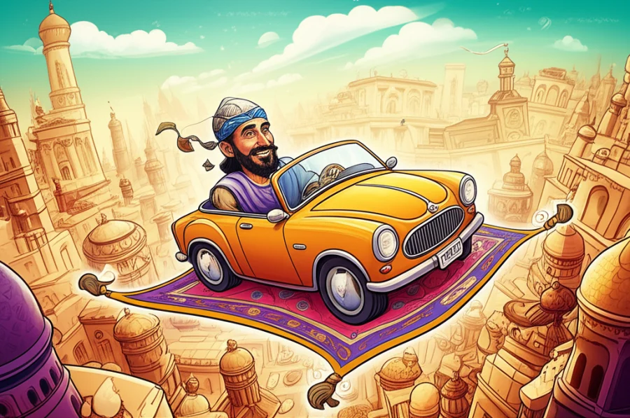 Echoes of Petra: The Flying Carpet and the City of Brass