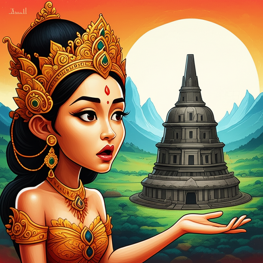 Echoes of the Mountain: Dayang Sumbi and the Whispering Crown of Borobudur