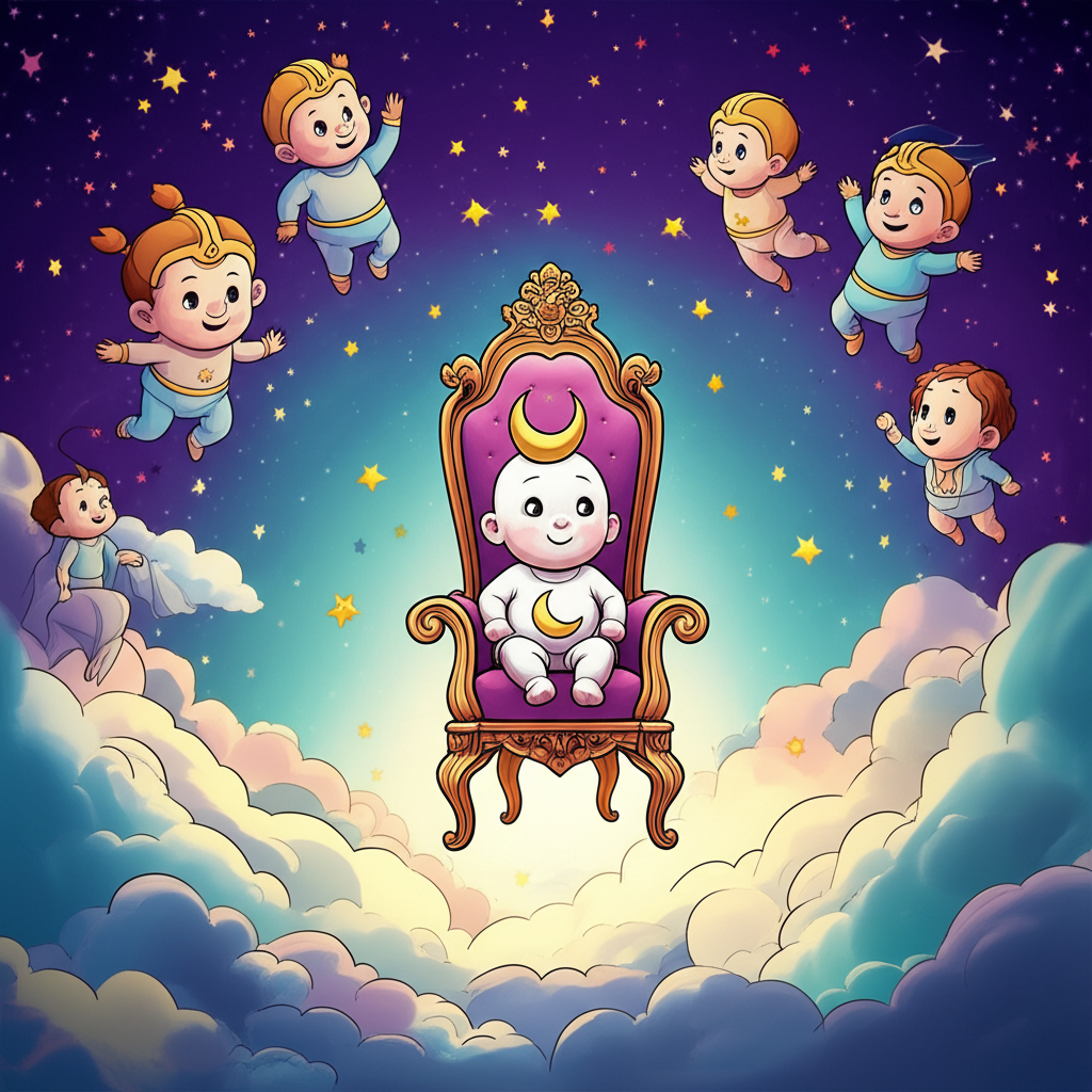 The Birth of Moon Guardian and the Celestial Throne: A Myth from the Ancient Steppes