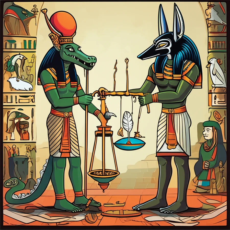 The Crocodile God and the Scales of Truth: Unraveling the Ancient Egyptian Myth of Sobek and the Weighing of the Heart