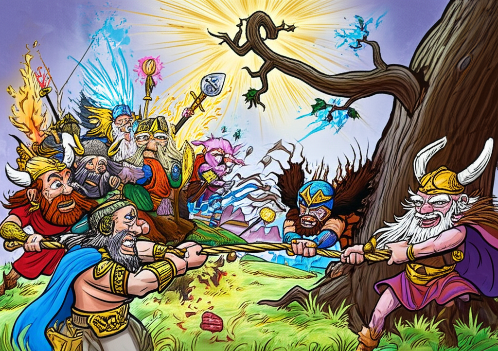 The Echoes of Conflict and the Whispers of Yggdrasil: A Norse Mythological Tale