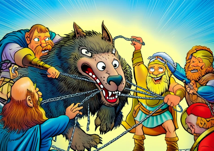The Golden God and the Wolf’s Bonds: A Tale from the Norse Sagas