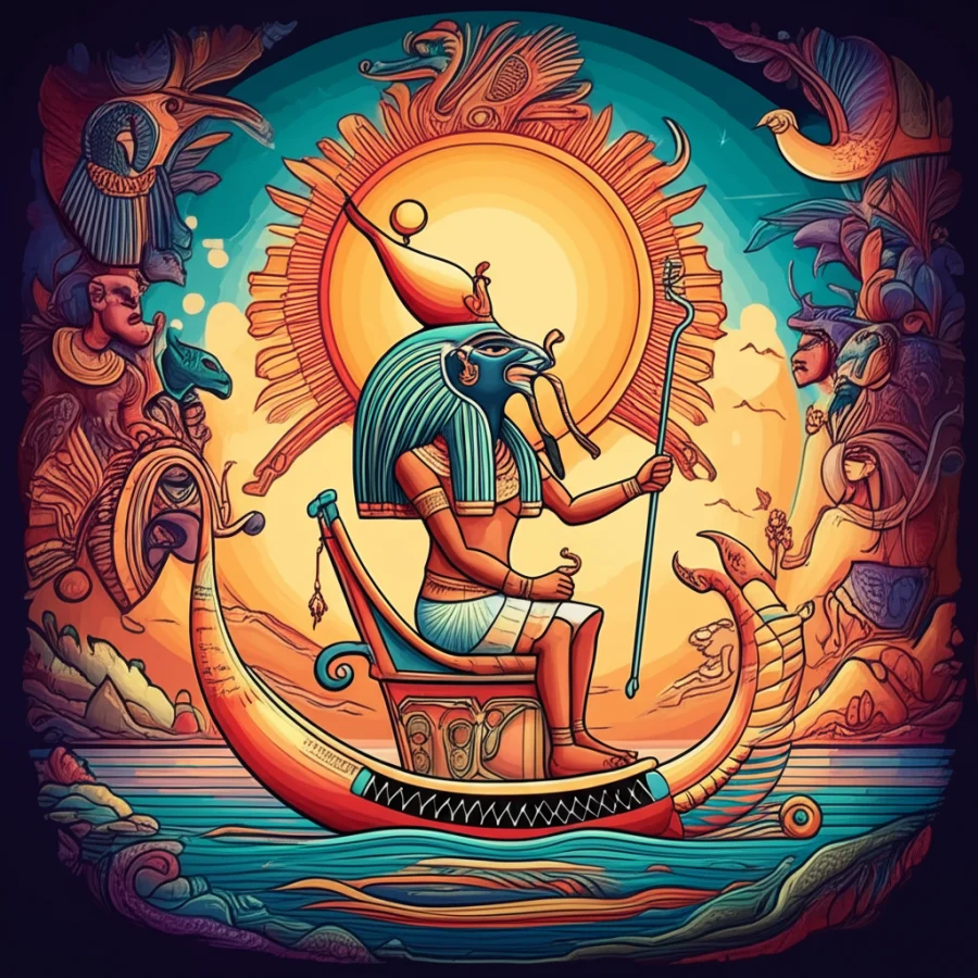 The Sun’s Descent: Ra’s Perilous Voyage Through the Duat