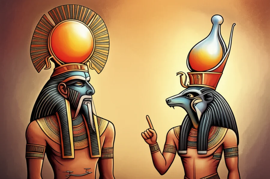 The Sun’s Fierce Gaze and the Cosmic Struggle: Ra and the Contendings of Horus and Set