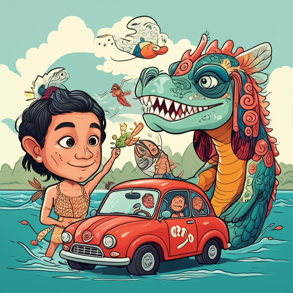 Echoes of Hina: Taniwha of Aotearoa Shores