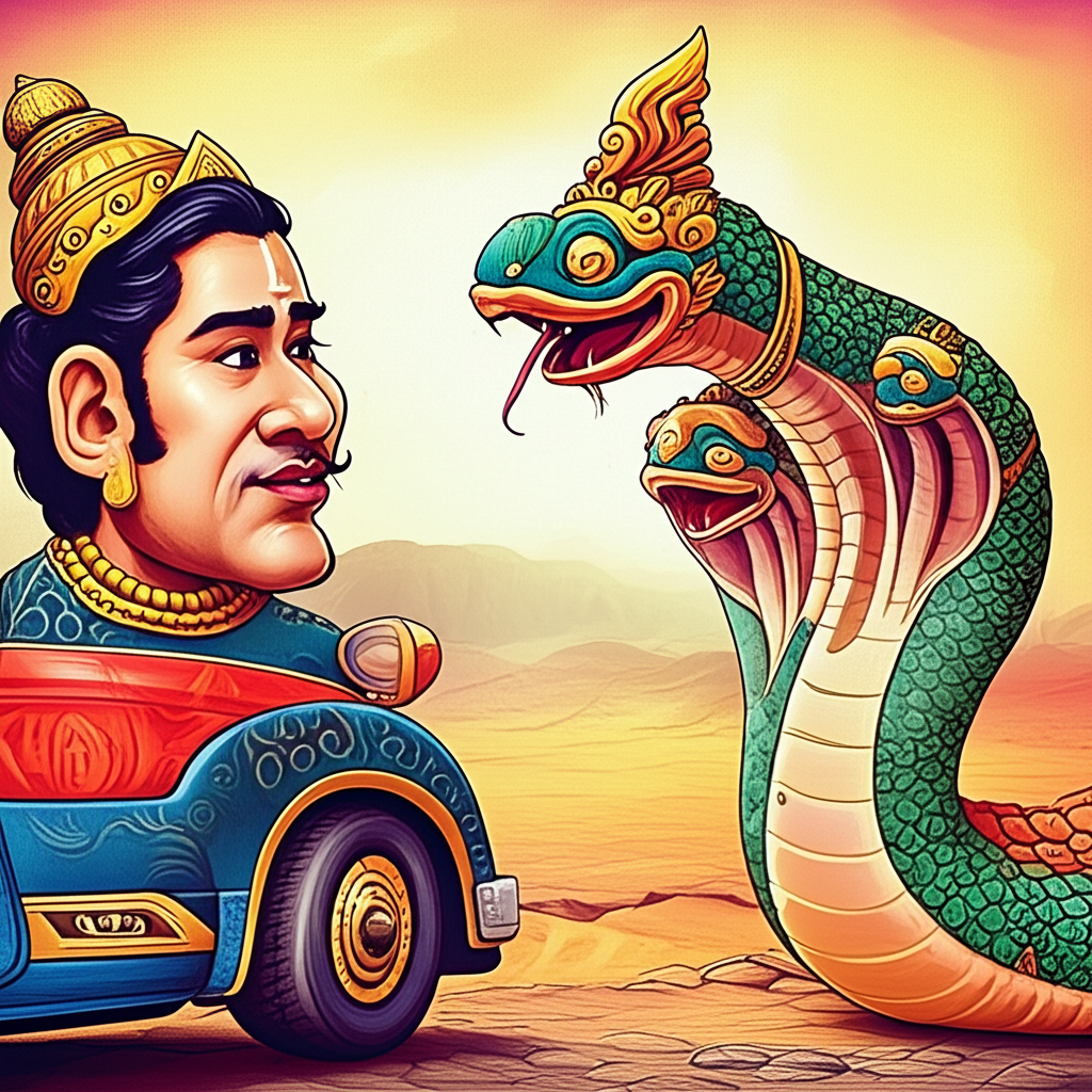 Encounter with the Naga of Vaikuntha: A Tale from Hindu Mythology