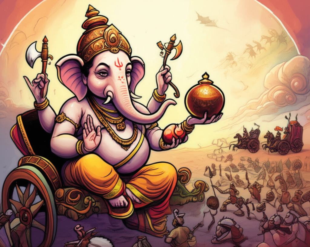 Ganesha and the Trial of Kurukshetra War: A Story of Obstacles and Beginnings
