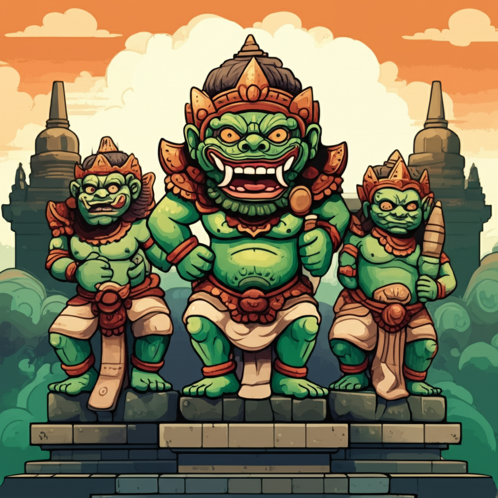Guardians of Borobudur: Buto Ijo – A Tapestry of Ancient Tales