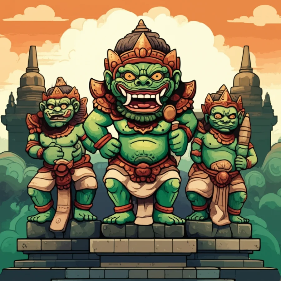 Guardians of Borobudur: Buto Ijo – A Tapestry of Ancient Tales