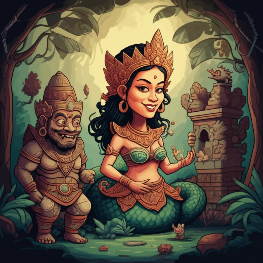 Guardians of Borobudur: Nyai Blorong – A Tapestry of Ancient Javanese Lore