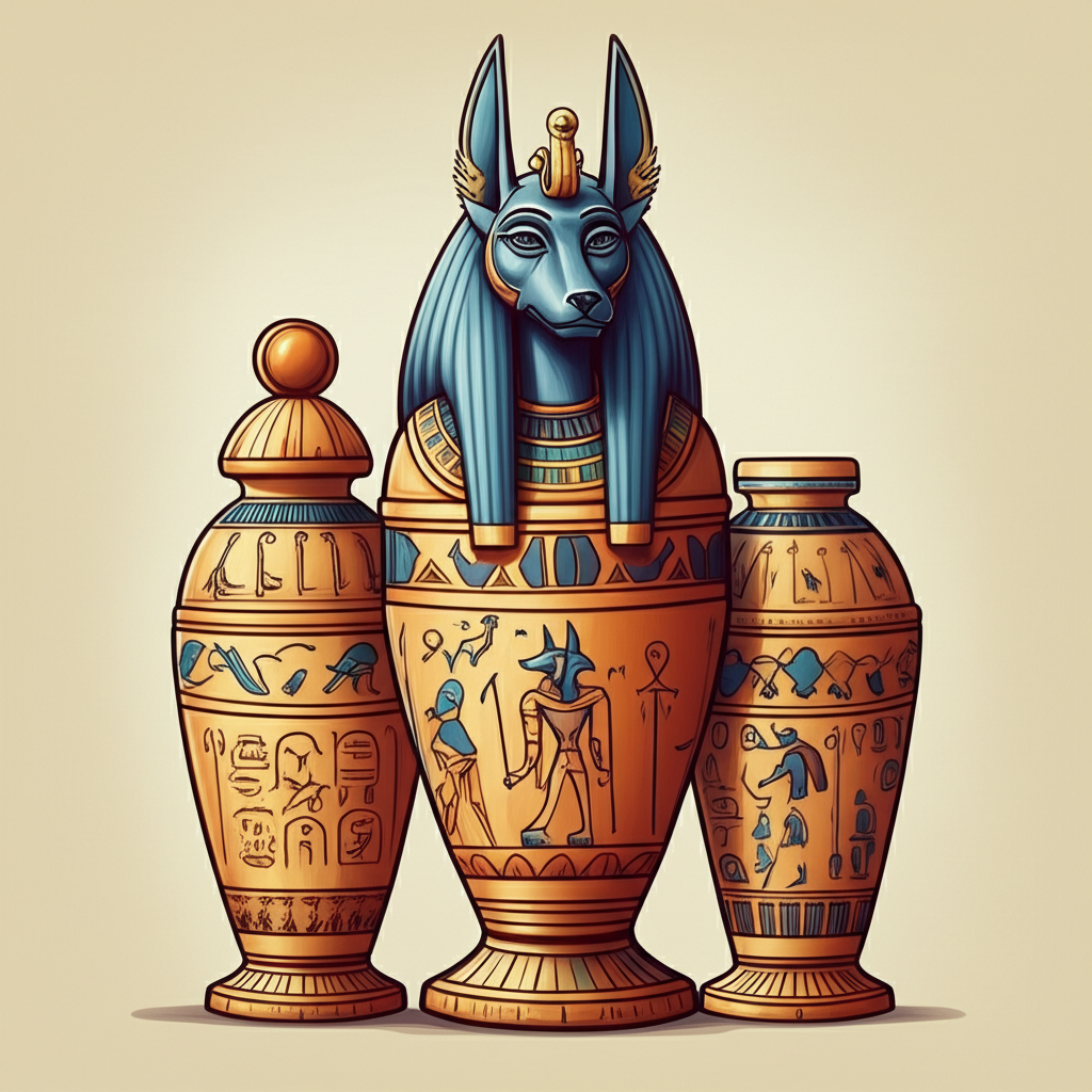 The Canopic Jars: Echoes of Anubis in Ancient Egyptian Lore