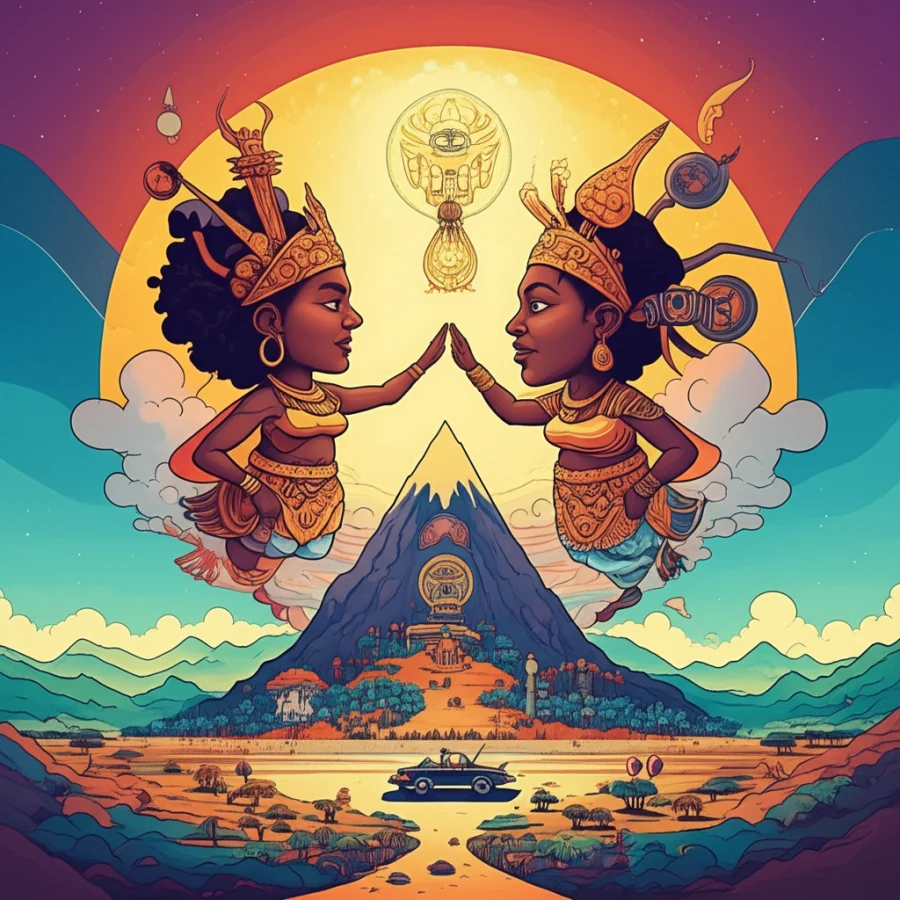 The Chronicle of Mawu-Lisa and the Hidden Mountain: A Tale of Cosmic Beginnings and Earthly Echoes