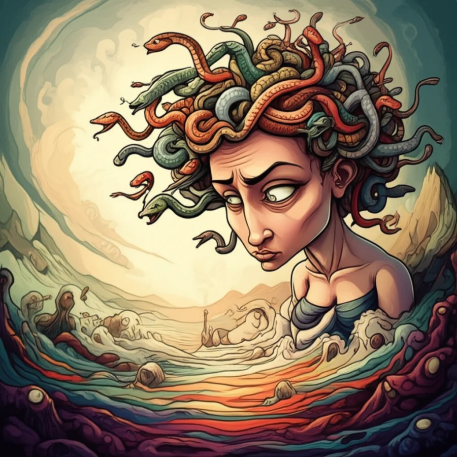 The Serpent-Haired Gorgon and the Whispering Waters: Medusa and the River of Souls