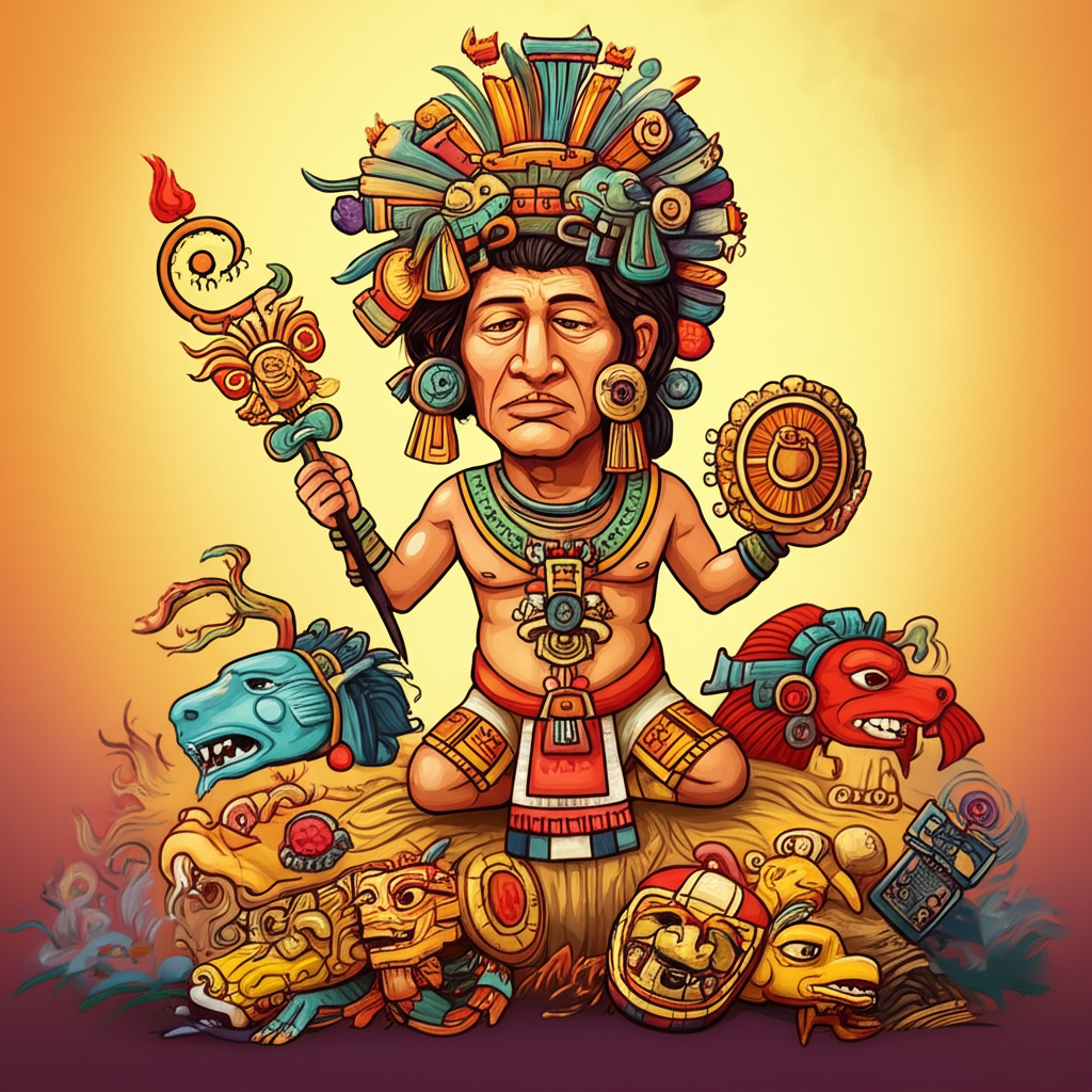 The Weaver of Worlds and the Echoes of the Five Suns: A Mayan Cosmogonic Tale