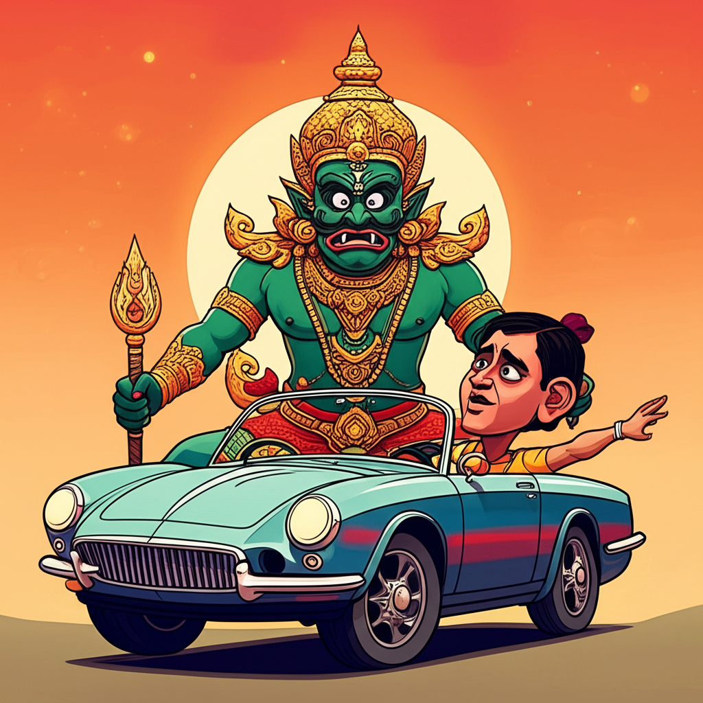 The Whispering Pines and the Guardian of Vaikuntha: An Ancient Tale of Encounter