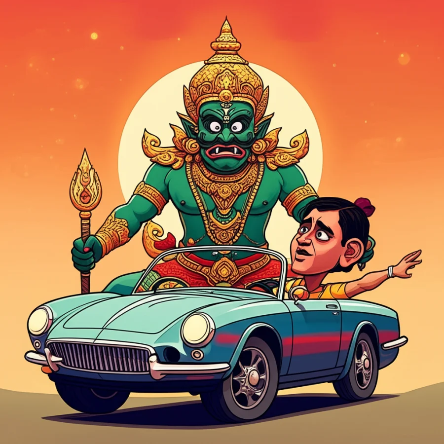 The Whispering Pines and the Guardian of Vaikuntha: An Ancient Tale of Encounter