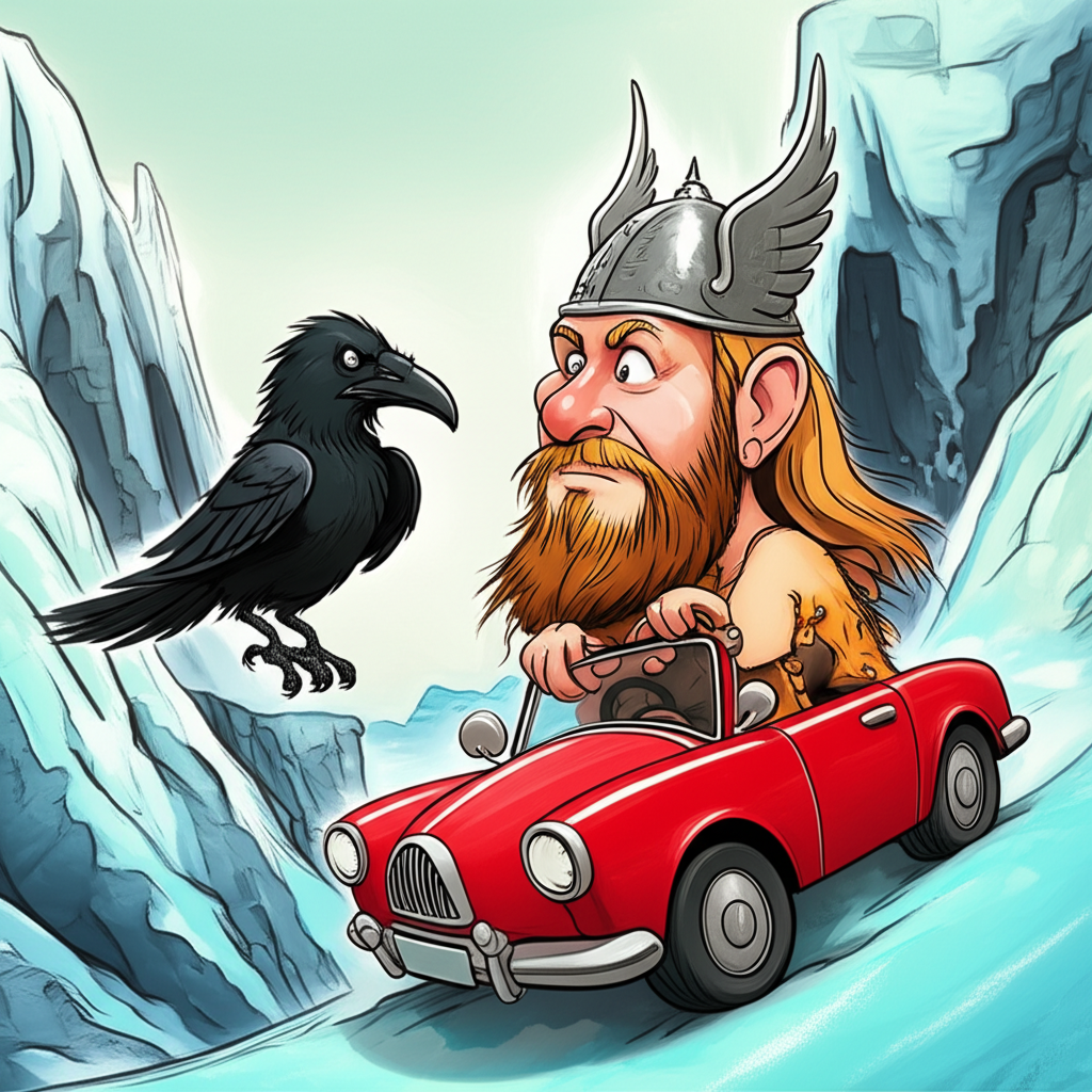 Whispers from the Frost-Kissed Peaks: An Encounter with the Muninn of Jotunheim